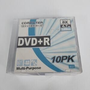 NEW 10 pack Computer Essentials DVD+R 4.7 GB 120 min recordable discs data/video